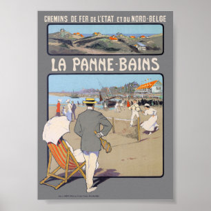 La Panne-Bains Vintage Plakat 1912