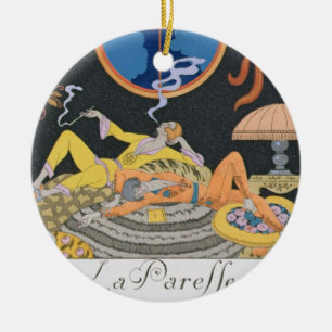 La Paresse, 1924 (pochoir Druck) Keramikornament