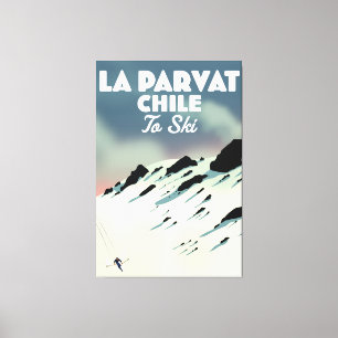 La Parvat Chile Retro-Ski-Kunst. Leinwanddruck