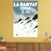 La Parvat Chile Retro Skikunst. Leinwanddruck (Insitu (Wohnzimmer))