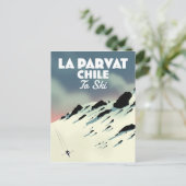 La Parvat Chile Retro Skikunst. Postkarte (Stehend Vorderseite)