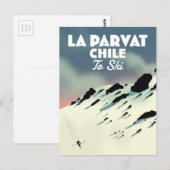 La Parvat Chile Retro Skikunst. Postkarte (Vorne/Hinten)