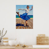 LA PATINEUSE À ROULETTES (der Roller Skater) Poster (Küche)