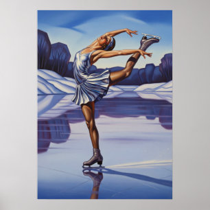 LA PATINEUSE (Der Skater) - Original Art Deco Artw Poster