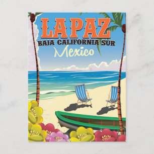 La Paz Baja California Sur Mexico Reiseplakat Postkarte