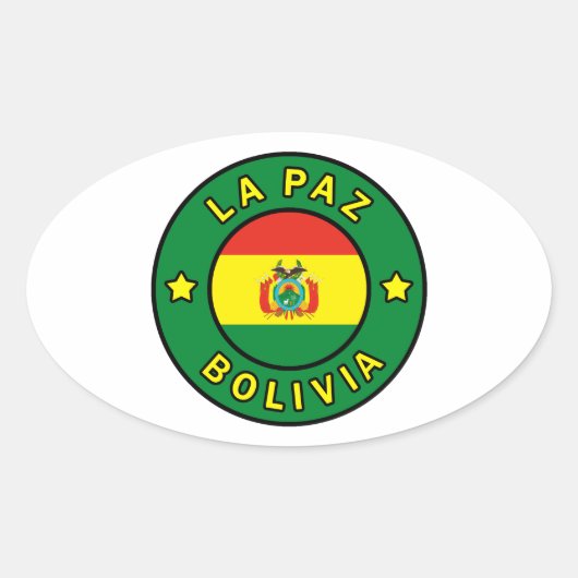 La Paz Bolivia Ovaler Aufkleber (Vorderseite)