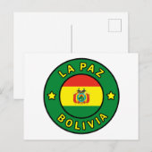 La Paz Bolivia Postkarte (Vorne/Hinten)