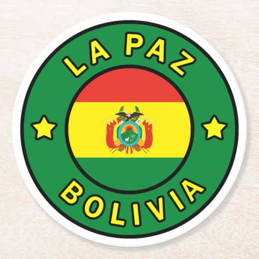 La Paz Bolivia Runder Pappuntersetzer (Vorderseite)