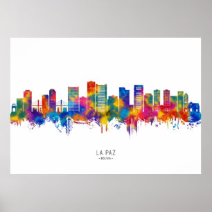 La Paz Bolivia Skyline Poster