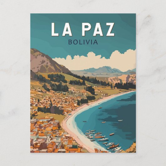 La Paz Bolivien Illustration Kunst, Dichtung und M Postkarte (Vorderseite)