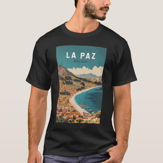 La Paz Bolivien Illustration Kunst, Dichtung und M T-Shirt (Vorderseite)