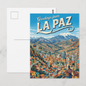 La Paz Bolivien Postkarte (Vorne/Hinten)
