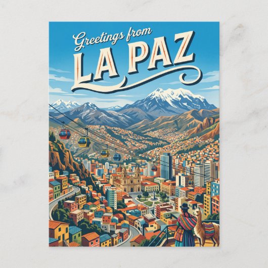 La Paz Bolivien Postkarte (Vorderseite)