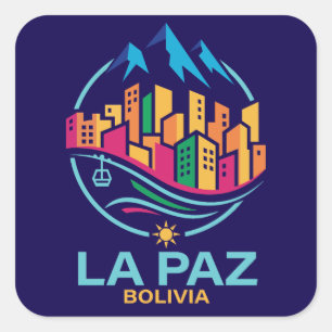 La Paz Bolivien Südamerika Quadratischer Aufkleber