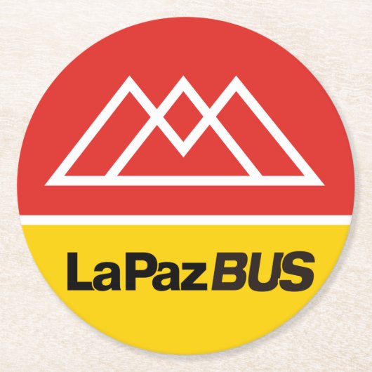 La-Paz-Bus Runder Pappuntersetzer (Vorderseite)