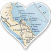 La Paz MX Vintage Karte Aufkleber (Vorderseite)