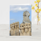 La Pedrera Chimney Pots, Barcelona, Spanien - Karte (Gelbe Blume)
