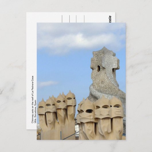 La Pedrera Chimney Pots, Barcelona, Spanien - Postkarte (Vorne/Hinten)