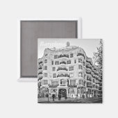 La Pedrera in Barcelona Magnet (Vorderseite/Rückseite)