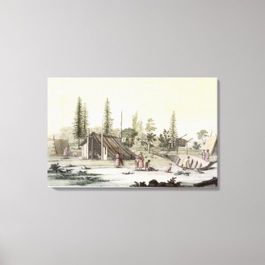 La Perouse in Port Francesci (Farbgravur) Leinwanddruck (Vorderseite)