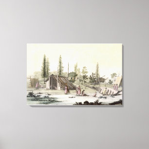 La Perouse in Port Francesci (Farbgravur) Leinwanddruck