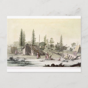 La Perouse in Port Francesci (Farbgravur) Postkarte