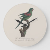 La Perruche a gorge rouge Große Wanduhr (Vorderseite)