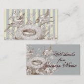 La Petite Famile auf blau und creme Mit Dankeschön Visitenkarte (Vorne/Hinten)