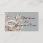 La Petite Famile auf blau und creme Mit Dankeschön Visitenkarte (Rückseite)