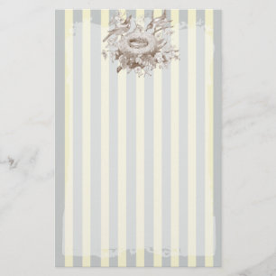 La Petite Famile auf blauem und cremefarbenem Hint Briefpapier