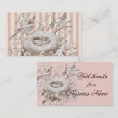 La Petite Famile auf rosa und creme mit Dank Visitenkarte (Vorne/Hinten)