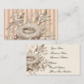 La Petite Famile auf rosa und cremefarbenem Hinter Visitenkarte (Vorne/Hinten)