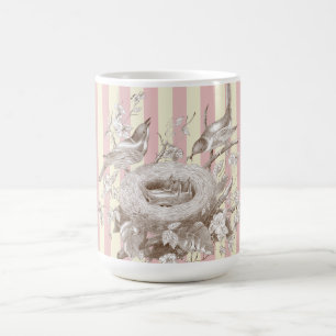 La Petite Famille auf rosa und cremefarbenem Hinte Kaffeetasse