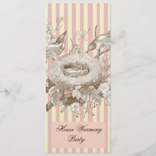 La Petite Famille auf rosa und Sahnehaus-Erwärmung Einladung