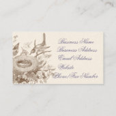 La Petite Famille, blau und cremefarben auf Elfenb Visitenkarte (Rückseite)