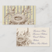 La Petite Famille, blau und cremefarben auf Elfenb Visitenkarte (Vorne/Hinten)