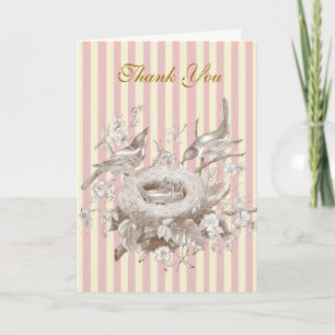 La Petite Famille, pink und creme Vielen Dank Dankeskarte