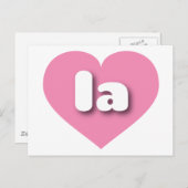 la pink heart - I Liebe la la Postkarte (Vorne/Hinten)
