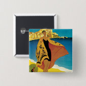 La Plage de Calvi, Corse Button (Vorne & Hinten)