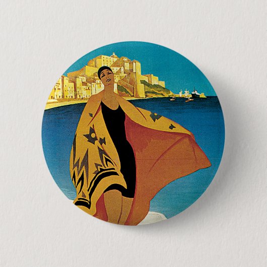 La Plage de Calvi, Corse Button (Vorderseite)