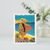 La Plage de Calvi, Corse Postkarte (Stehend Vorderseite)