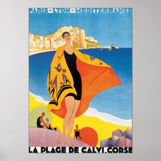 La Plage de Calvi. Korse Poster (Vorne)