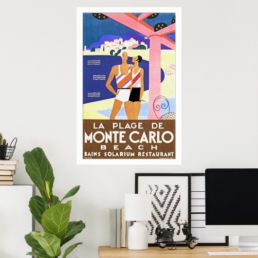La Plage de Monte Carlo Poster (Heimbüro)