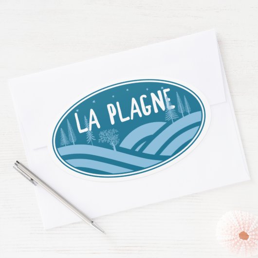 La Plagne France Outdoors Ovaler Aufkleber (Umschlag)