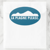 La Plagne France Please Ovaler Aufkleber (Tasche)