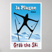 La Plagne, Frankreich, Ski Poster (Vorne)