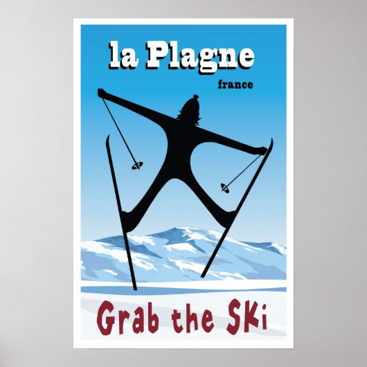 La Plagne, Frankreich, Ski Poster (Vorne)