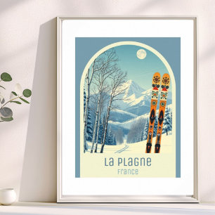 La Plagne Frankreich Skigebiet Poster