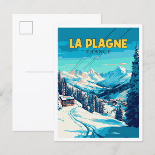 La Plagne Frankreich Vintage-Reiseillustration Postkarte
