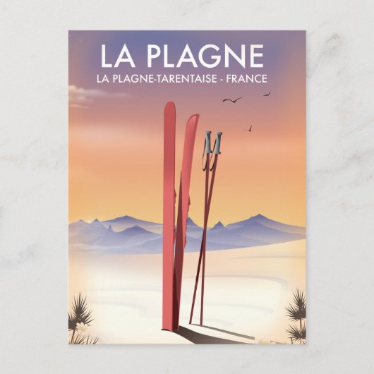 La Plagne, La Plagne-Tarentaise, französisches Ski Postkarte (Vorderseite)